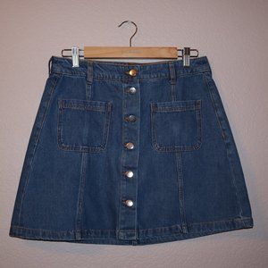Divided H&M Button-up Denim Skirt w/ Pockets